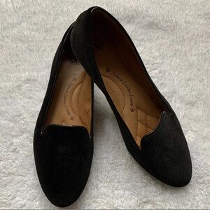 Women Sofft Belden Black Velvet Flats Size 8